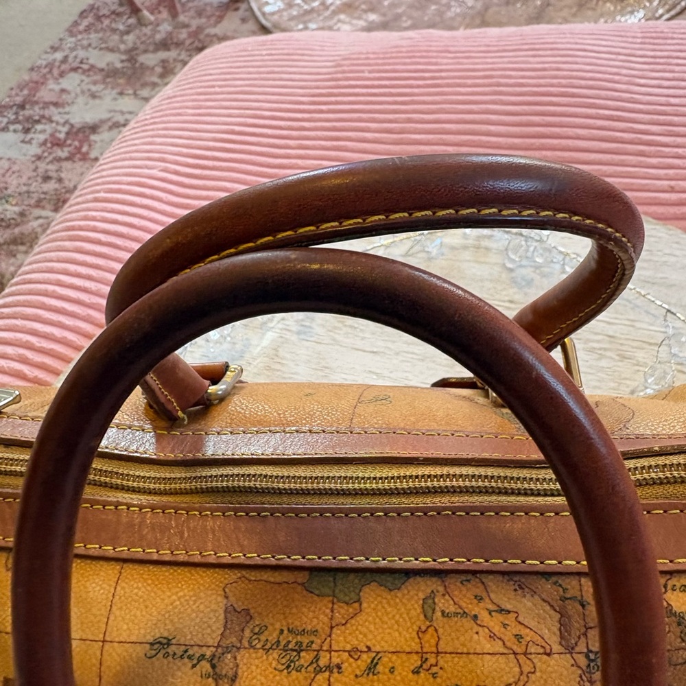 Alviero Martini Brown Map Print Boston  Hand Bag - Picture 7 of 7